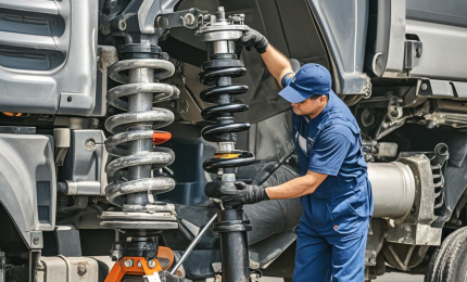 Ensuring transportation safety: Truck shock absorber replacement operations are underway in many places