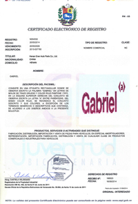 GABRIEL Certificate